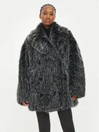 Płaszcze damskie - MICHAEL Michael Kors Futro UF4208KF1Q Szary Oversize - miniaturka - grafika 1