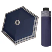 Parasole - NAJLŻEJSZA 140 g parasolka damska Doppler  Fiber Havanna granatowa z ornamentem - miniaturka - grafika 1