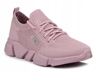 Buty sportowe damskie - Buty sportowe damskie tekstylne lekkie różowe Big Star JJ274266 38 - miniaturka - grafika 1