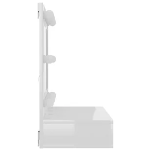 Lumarko Szafka z lustrem i LED, biała z połyskiem, 60x31,5x62 cm - Toaletki - miniaturka - grafika 7