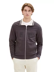 Męska bluza TOM TAILOR ze stójką wykonana z bawełny, 10899-Szary asfalt, XXL - Bluzy męskie - miniaturka - grafika 1