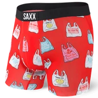 Majtki męskie - Bokserki męskie szybkoschnące SAXX VIBE Boxer Brief torebki foliowe - czerwone - miniaturka - grafika 1