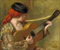 Plakaty - Galeria Plakatu, Plakat, Young Spanish Woman with a Guitar, Auguste Renoir, 50x40 cm - miniaturka - grafika 1