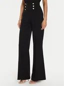 Spodnie damskie - Rinascimento Spodnie materiałowe CFC0019595002 Czarny Regular Fit - miniaturka - grafika 1