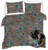 Pościel - Pościel Z Mikrofibry 160X200 Szara W Ptaki 21245 - miniaturka - grafika 1