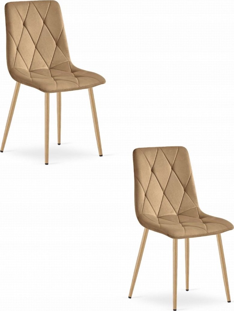 Leobert Krzesło LIBRA - brązowy aksamit / nogi kolor drewna x 2