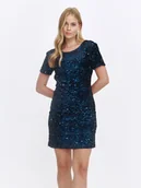 Sukienki - Cekinowa sukienka z krótkim rękawem - miniaturka - grafika 1