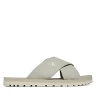 Klapki i japonki męskie - Klapki Calvin Klein Jeans Cross Sandal Crxs Tx YM0YM01223 Szary - miniaturka - grafika 1