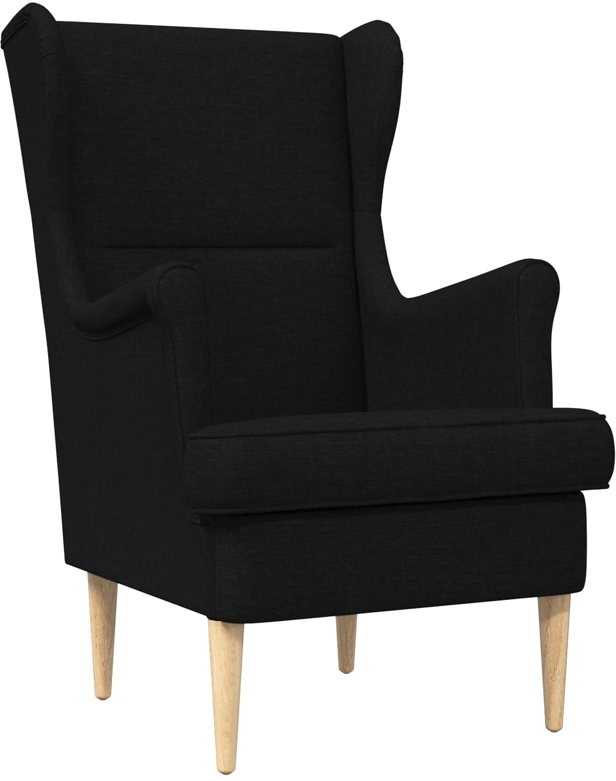 vidaXL vidaXL fotel Czarny tkanina