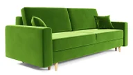 Sofy i kanapy - Zielona sofa welurowa z pojemnikiem i funkcją spania F6-F03 - miniaturka - grafika 1