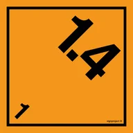 Systemy ekspozycyjne i znaki informacyjne - MB012 MATERIAŁY I PRZEDMIOTY WYBUCHOWE KLASA 1 PODKLASA 1.4, FN - FOLIA SAMOPRZYLEPNA; (200X200MM) - miniaturka - grafika 1