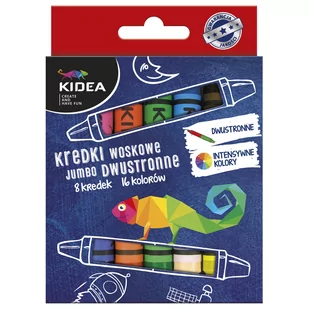 Derform Kredki woskowe dwustronne 8 sztuk Jumbo Kidea KWDJ8KA - Kredki, ołówki, pastele i pisaki - miniaturka - grafika 2