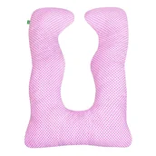 Poduszki do karmienia - Poduszka Dla Kobiet W Ciąży quotUquot Róż Karo 130 X 100 Cm Lulando - miniaturka - grafika 1