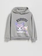 Bluzy dla dziewczynek - Reserved - Bluza z kapturem Kuromi - ciemnoszary - miniaturka - grafika 1