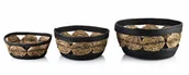 Kosze wiklinowe - Lumarko Lumarko Komplet 3 Koszy 30xh:15cm/27xh:13cm/21xh:9cm HIWB3067 Mondex - miniaturka - grafika 1