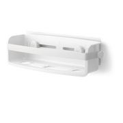 Półki łazienkowe - Biała samoprzylepna półka łazienkowa z plastiku z recyklingu Flex Adhesive – Umbra - miniaturka - grafika 1