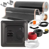 Akcesoria grzewcze - MISSION AIR 160 W/m² Black Silver PTC 26 m² (26 m x 100 cm) + regulator Aries Czarny - miniaturka - grafika 1