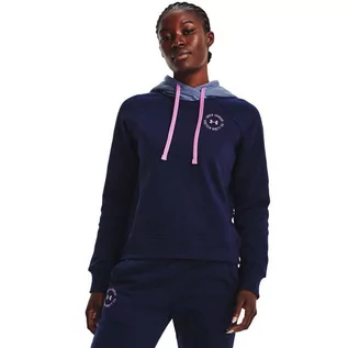 Bluzy damskie - Bluza Damska Under Armour Rival Fleece Cb Hoodie Granatowa 1373031 410-Xxl - grafika 1