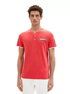 Koszulki męskie - TOM TAILOR Koszulka męska 1036321, 31045-Soft Berry Red, M, 31045 - Soft Berry Red, M - miniaturka - grafika 1