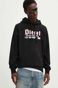 Diesel bluza S-GINN-HOOD-K45 męska kolor czarny z kapturem z aplikacją A15723.0HAYT - Bluzy męskie - miniaturka - grafika 1