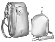 Torebki damskie - Mała torebka damska listonoszka na ramię saszetka crossbody na telefon z portmonetką Rovicky, srebrny - miniaturka - grafika 1