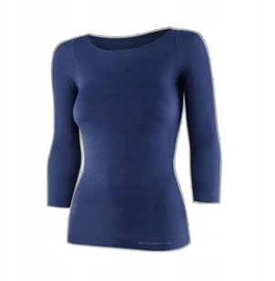 LS1628W Koszulka damska z rękawem 3/4 COMFORT MERINO granatowy S - Koszulki i topy damskie - miniaturka - grafika 1