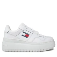 Sneakersy damskie - Sneakersy Tommy Jeans Tjw Retro Basket Flatform Ess EN0EN02506 Biały - miniaturka - grafika 1