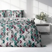 Pościel - Faro, Pościel microfibra 140x200+70x90 Harmony Łagodna Geometria - miniaturka - grafika 1