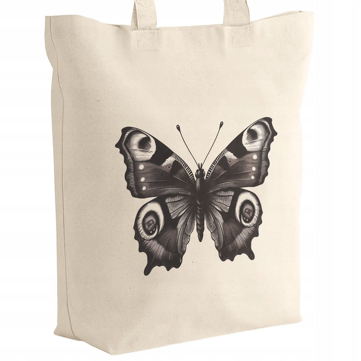 Torba bawełniana z dnem materiałowa na zakupy MOTYLE Dla Miłośników Motyli
