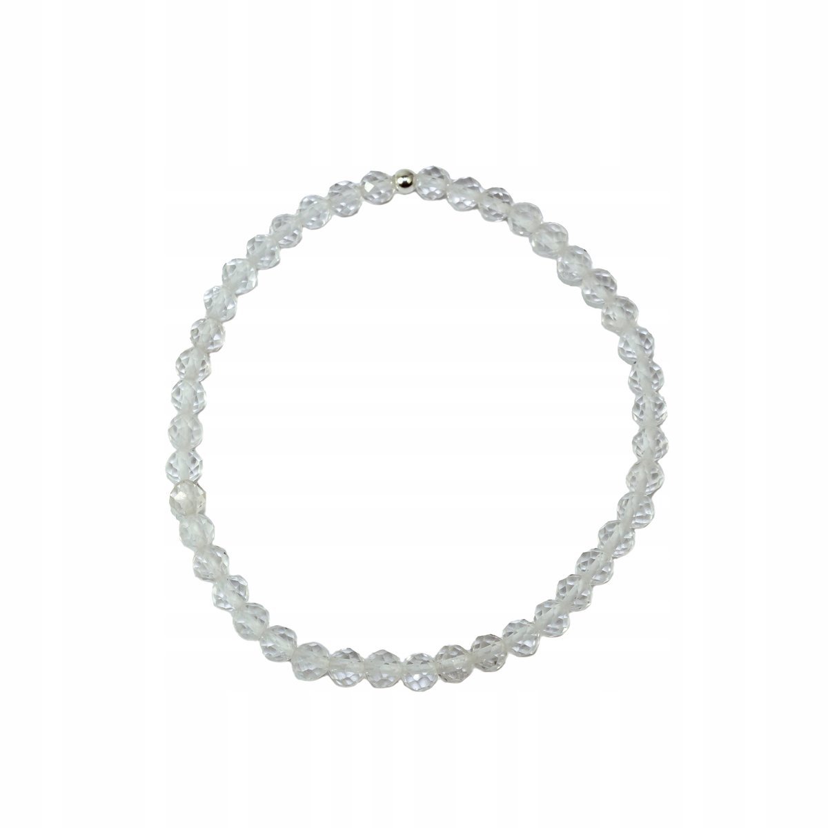 Bransoletka KRYSZTAŁ GÓRSKI CZYSTY KWARC 4mm Gumka