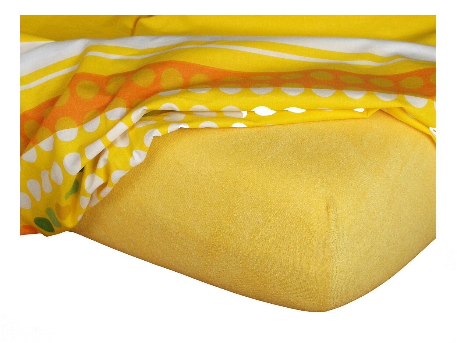 Dadka Prześcieradło frotte ciemnożółte 60x120x10 cm