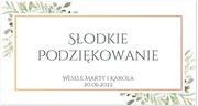 Wesele i ślub - Naklejki personalizowane na pudełka na ciasto z listkami - 30 szt. - miniaturka - grafika 1