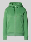 Bluzy damskie - Bluza rozpinana z wyhaftowanym logo - miniaturka - grafika 1