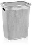 Kosze na bieliznę - LAUNDRY BASKET 50L KNIT M-079 ICE GRAY - miniaturka - grafika 1