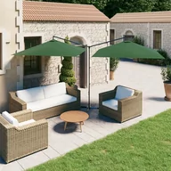 Parasole ogrodowe - vidaXL Podwójny parasol na stalowym słupku, zielony, 600x300 cm vidaXL - miniaturka - grafika 1