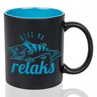 Kubki - Kubek Grawer NIEBIESKI IDEALNY PREZENT DLA WĘDKARZA Czas na relaks Wzory - miniaturka - grafika 1