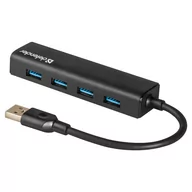 Huby USB - USB (3.0) HUB 4-port, Quadro Express, czarny, Defender, kompaktowy - miniaturka - grafika 1