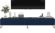 Szafki RTV - Szafka RTV Glamour Stolik Uniwersalna Komoda RTV Granatowy Mat 220 cm Zestaw Ramy metalowe - miniaturka - grafika 1
