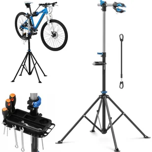 Gymrex Stojak serwisowy do rowerów - 1080 - 1900 mm - składany - do 25 kg - dźwignia mocująca GR_RS_04 - Stojaki na hantle i obciążenia - miniaturka - grafika 1