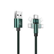 Kable USB - USAMS Kabel pleciony obrotowy U60 2A USB-C zielony/green 1m SJ477USB02 (US-SJ477) - miniaturka - grafika 1