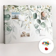 Tablice i flipcharty - Organizer, Tablica korkowa 100x70 cm + Kolorowe Pinezki - Rośliny natura - miniaturka - grafika 1