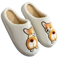 Kapcie damskie - Ciepłe Pluszowe Kapcie Baranek Corgi 38-39 - miniaturka - grafika 1