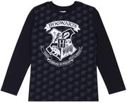 Bluzki damskie - Czarna Bluzka Chłopięca Hogwarts Harry Potter - miniaturka - grafika 1