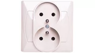 Gniazdka elektryczne - LEDart podwójne z uziemieniem beżowe GP-2AZ/01 Akcent Ospel - miniaturka - grafika 1