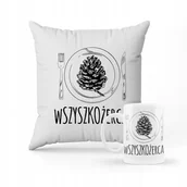 Gadżety dla niej i dla niego - ZESTAW PODUSZKA + kubek Wszystkożerca + IMIĘ - miniaturka - grafika 1