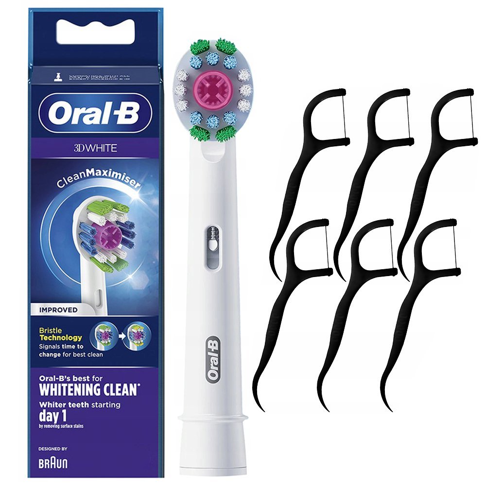 100% Oryginalna Końcówka Oral-B 3D White + Wykałaczki Z Nicią Dentystyczną