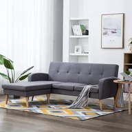 Narożniki - vidaXL Sofa z leżanką, obita tkaniną, 186 x 136 x 79 cm, jasnoszara vidaXL - miniaturka - grafika 1