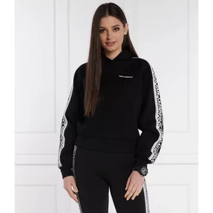 Karl Lagerfeld Bluza logo tape hoodie | Classic fit - Bluzy damskie - miniaturka - grafika 1