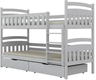 Łóżka dla dzieci i młodzieży - Łóżko piętrowe JULITA 180x80 białe drewniane z szufladami KOCOT KIDS - miniaturka - grafika 1