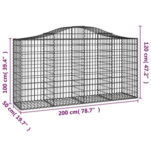 VIDAXL Kosze gabionowe, 18 szt, 200x50x100/120cm, galwanizowane żelazo - Ogrodzenia - miniaturka - grafika 7
